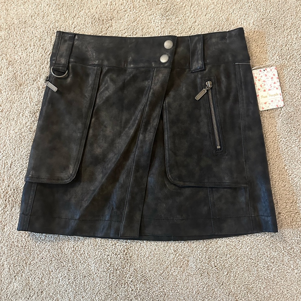 Free People Faux leather skirt